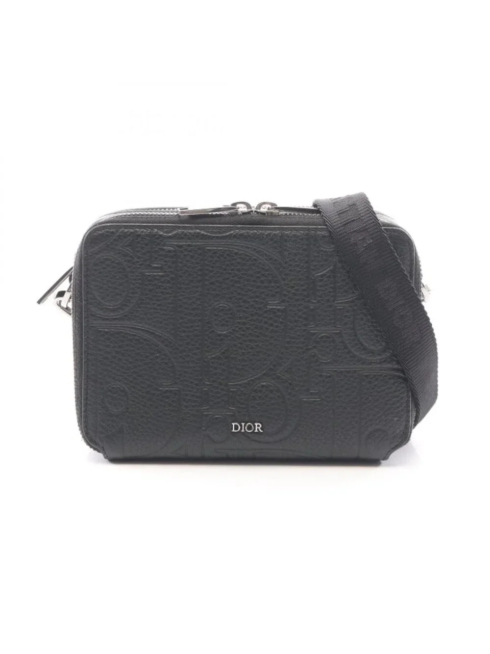 Dior Shoulder Bag Gravity Black Leather Zip Pouch